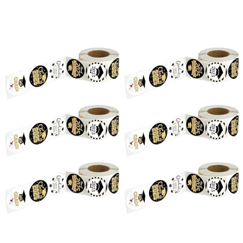 6PCS Graduationen Hutaufkleber Für Sichere Haftung Tränenfree Entfernung Verblassen Widerstandsfestes Helles Design von Tmboryuu