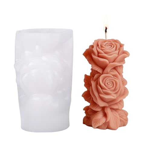 Geprägte Rosenblütenzylinder Silikonkerzenformen Für Epoxidharz Handgefertigte Kerzenseife Making Gipsdekoration Rosenform Rosenform von Tmboryuu