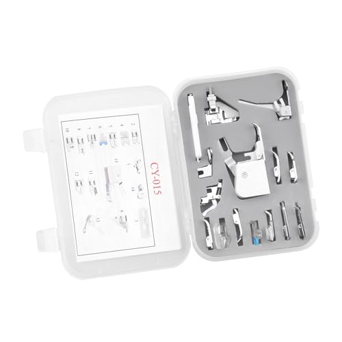 Haushaltsnähmaschinen Pressefüßer Füße Set 7/15/32/42/52PCS Multifunktionaler Druckerfußanhänge Zum Nähensämm von Tmboryuu