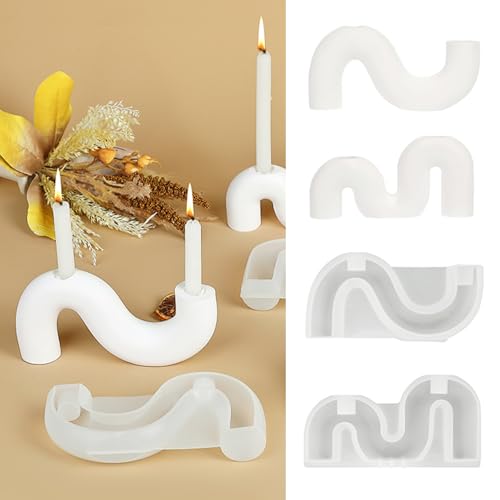Wiederverwendbare Silikonkerzenformen Set Gewölbte Formen Kerzenschmuck Schimmel Für Bastelkerzenherstellung Und Handwerksprojekte von Tmboryuu