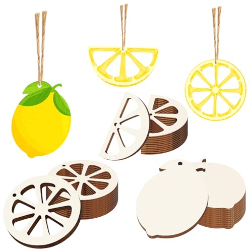 Tmflexe 30 Stück unlackierte Holzornamente aus Holz, zum Basteln, bemalbar, blanko, zum Aufhängen, Holzscheiben für Hochzeit, Geburtstag, Zitronen-Mottoparty, Zubehör Tmflexe 30 Stück unlackierte Holzornamente aus Holz, zum Basteln, bemalbar, blanko, zum Aufhängen, Holzscheiben für Hochzeit, Geburtstag, Zitronen-Mottoparty, Zubehör von Tmflexe