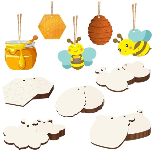Tmflexe Bee 30 Stück unlackiertes Holzgeschenk 5 Stile Ornamente DIY Handwerk Geschenk überstreichen blanko natürliche Bienen Honigglas Ausschnitte hängende Holzscheiben für Honigbiene Partyzubehör Tmflexe Bee 30 Stück unlackiertes Holzgeschenk 5 Stile Ornamente DIY Handwerk Geschenk überstreichen blanko natürliche Bienen Honigglas Ausschnitte hängende Holzscheiben für Honigbiene Partyzubehör von Tmflexe