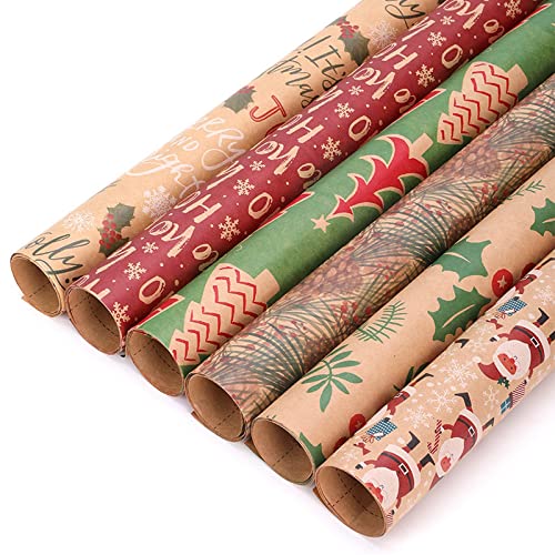 Tmianya Kraftpapier Weihnachtsgeschenkpapier eine hintere Linie von 44 × 100 cm Geschenkpapier Geschenkpapier Mit Lastwagen Weihnachtspapier (A, One Size) von Tmianya
