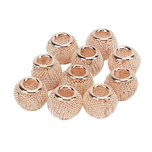 10 Goldene Kugelperlen, Mesh Hollow Spacer Perlen Runde Formballperlen für Schmuckherstellung, Voller Lustiger, Vergoldeter Perlen, 10x12 Mm, 4,5 Mm Lochgröße, Bastelprojekte, Alloy -Abstandshalter von Tnfeeon