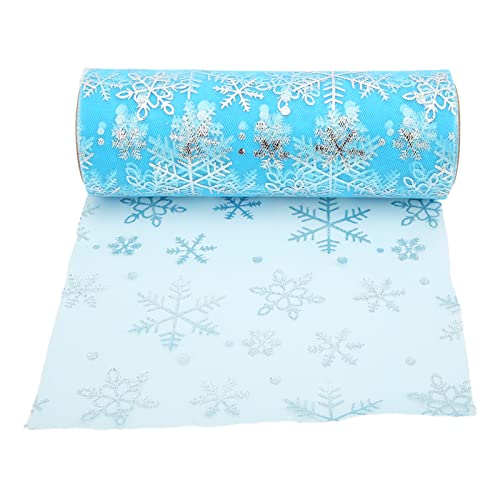 10 Yard Weihnachten Schneeflocke Tüllbrötchen, Glänzender Glitzer Schneeflocken -Tüllband mit DIY -Schnitt, Hochzeitsdekor, Geschenkverpackung usw. von Tnfeeon