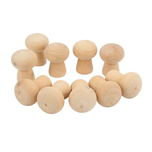 10pcs Hölzerne Peg -Puppen mit Unfertigen Holzpilzen, DIY -Dekoration für Kinderpartydekoration von Tnfeeon