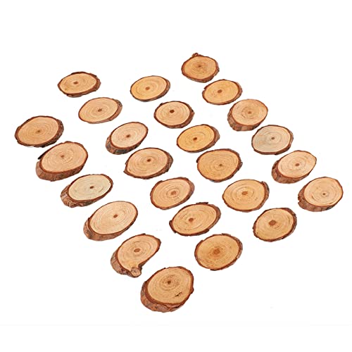 25pcs Pine Oval Stück Set, Naturholzchips für Malerei und Dekoration, für DIY -Kunsthandwerk und Festliche Heimprojekte von Tnfeeon