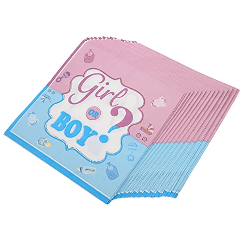 32Pcs Baby Boy oder Girl Gender Reveal Servietten, Exquisite Schöne Papierhandtücher für Baby Shower Birthday Party Dekorationen von Tnfeeon
