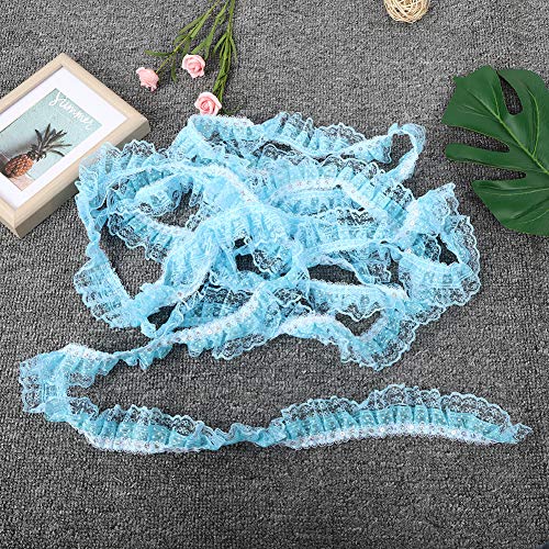 5 -Yard -Mesh Spitzenband, Druckpunkte Pailletten Mesh Lace Ribbon, DIY Craft Supply für Hochzeit, Geburtstagsfeier, Haarschmuck, Essentielle Accessoires, Breite Anwendung (BLUE) von Tnfeeon
