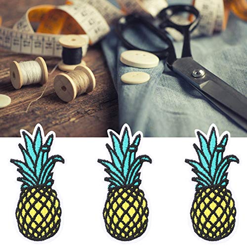 6pcs Ananas Bestickte Patch -Eisen mit Tüchern Aufkleber für DIY -Kleidung, Dekoration, Stoffapplikationsfleck von Tnfeeon