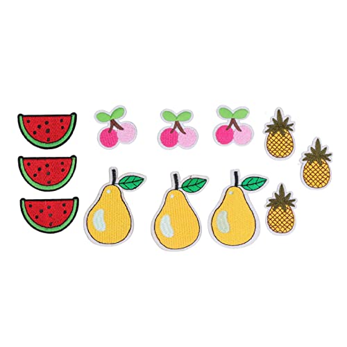 Bestickte Patches Zum Aufbügeln, Sonnenblume, Süße Aufnäher, 12 Stück Obst-Patches, Kirsche, Ananas, Birne, Wassermelone, Süßes Muster, Lebendige Farben, Aufbügler Zum Aufbügeln für Taschen, Kleidungs Bestickte Patches Zum Aufbügeln, Sonnenblume, Süße Aufnäher, 12 Stück Obst-Patches, Kirsche, Ananas, Birne, Wassermelone, Süßes Muster, Lebendige Farben, Aufbügler Zum Aufbügeln für Taschen, Kleidungs von Tnfeeon