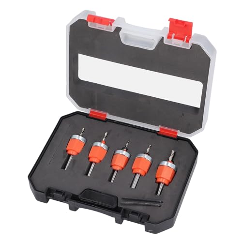 Countersink -Bohrbit Set mit Tiefenstopp Vielseitig 5 Stcs für -Enthusiasten ABS, 40 Cr V Stahl, Hochgeschwindigkeitsstahl Countersink -Bohrbit Set mit Tiefenstopp Vielseitig 5 Stcs für -Enthusiasten ABS, 40 Cr V Stahl, Hochgeschwindigkeitsstahl von Tnfeeon