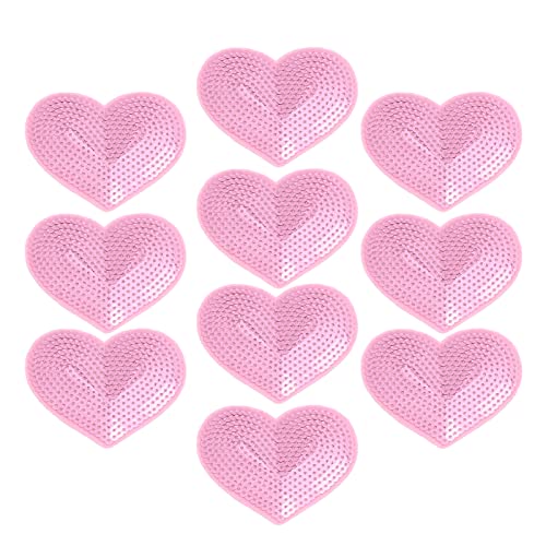 Eisen auf Flecken Leichte Rosa Herzreparaturdekoration für Jean Jacket Backpack Hut 10pcs Eisen auf Flecken Leichte Rosa Herzreparaturdekoration für Jean Jacket Backpack Hut 10pcs von Tnfeeon