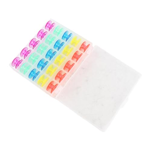 Farbenfrohe Nähmaschinen -Spulen, 25 Farbenfrohe Plastikstickwächter mit Aufbewahrungsbox, Einfaches Fadenmanagement, Geeignet für den Heimgebrauch Geeignet Farbenfrohe Nähmaschinen -Spulen, 25 Farbenfrohe Plastikstickwächter mit Aufbewahrungsbox, Einfaches Fadenmanagement, Geeignet für den Heimgebrauch Geeignet von Tnfeeon