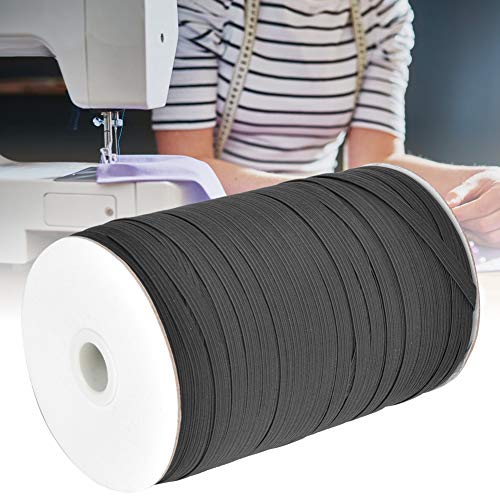 Hohe Elastizität, Weißes und Schwarzes Elastizitätsband, 6 Mm X 200 Meter, Geschnitten auf Jede Länge, Zum Nähen, Schutzkleidung mit Multifunktionalem Gebrauch (BLACK) von Tnfeeon