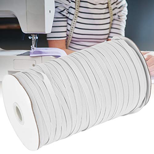 Hohe Elastizität, Weißes und Schwarzes Elastizitätsband, 6 Mm X 200 Meter, Geschnitten auf Jede Länge, Zum Nähen, Schutzkleidung mit Multifunktionalem Gebrauch (WHITE) von Tnfeeon