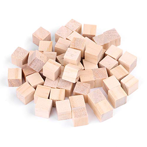 Holzwürfel, Unfertige Holzblöcke Kleine Quadratische Holzblöcke für Bastelarbeiten und DIY-Projekte(10mm（50）) von Tnfeeon