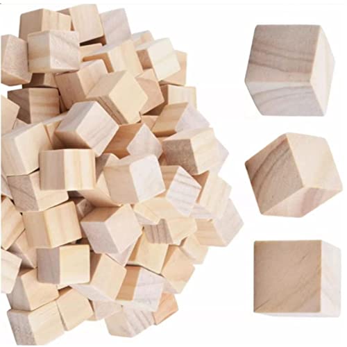 Kleine Holzwürfel Feinschleibhandhand DIY DIY -Holzwürfel 100pcs für Kunstprojekte und Kreativitätsstimulation Schima Superba -Material SETT von Tnfeeon