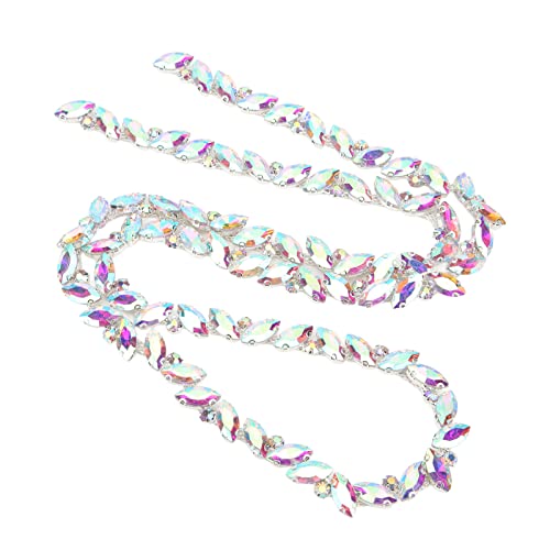 Kristall Strass Trim Kette, Glas Aufnähen Strass Schließen Kette für Handwerk Nähen DIY Schmuck Hochzeitsdekoration(AB-Farbe) von Tnfeeon