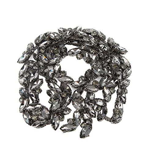 Kristall Trim Kette, Glas Aufnähen Schließen Kette für Handwerk Nähen DIY Schmuck Hochzeitsdekoration(Pistole grau) von Tnfeeon