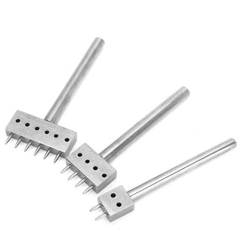 Lederhandwerksbahnen Schnittabstands -Punschwerkzeug für Lederloch Puncher für Künstler und Leder -Carving -Enthusiasten, 3pcs (Abstand 4 mm (2+4+6)) (Abstand 5 mm (2+4+6)) (Abstand 6 mm (2+4+6)) von Tnfeeon
