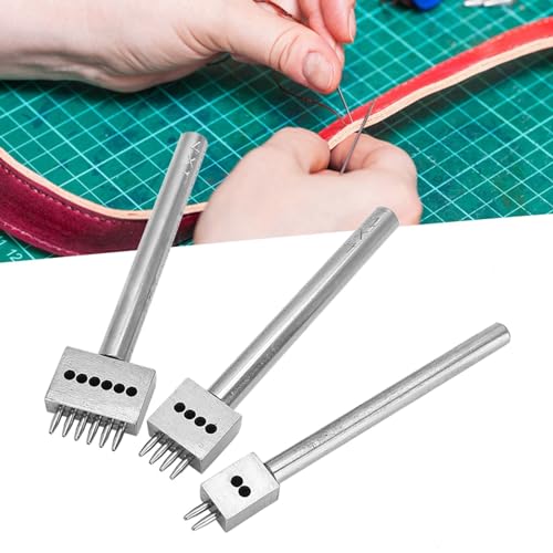 Lederhandwerksbahnen Schnittabstands -Punschwerkzeug für Lederloch Puncher für Künstler und Leder -Carving -Enthusiasten, 3pcs (Abstand 4 mm (2+4+6)) von Tnfeeon