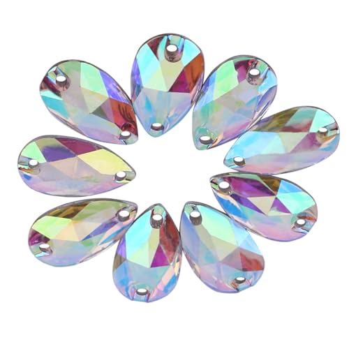 Nähen Strasssteine ​​elegante Tropfenformharzhandwerk Dekoration für Kleidung, Schuhe, Taschen 200pcs in AB -Farbe (AB-Farbe) von Tnfeeon