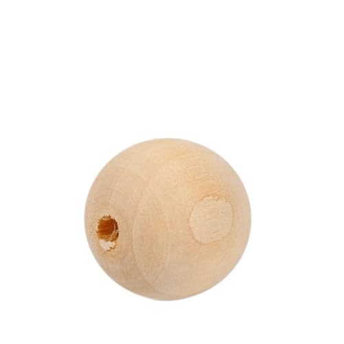 Originale Farbe 20mm Holzperlen mit 5 Mm Loch, Premium -Hartholz, 50 Pack für Kunsthandwerk und Projekte von Tnfeeon