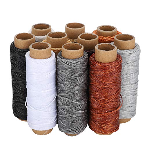 Tnfeeon 10 Stcs Handstitch Fadennähungskit 150d 10-Farben Haltbares Lederhandwerk für Brieftaschen und Koffer Tnfeeon 10 Stcs Handstitch Fadennähungskit 150d 10-Farben Haltbares Lederhandwerk für Brieftaschen und Koffer von Tnfeeon