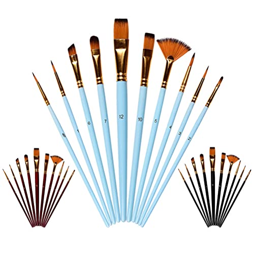 Tnfeeon 10Pcs Nylon-Pinsel mit Runder Spitze Pinsel Acryl Öl Aquarell (Dunkelrot) von Tnfeeon