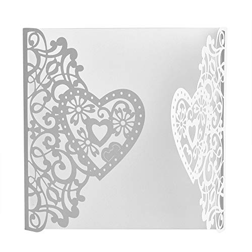 Tnfeeon 10pcs Cut -Einladungskarten, Hochzeitseinladungskarten mit Leeren Innenblättern, Exquisites Design für Unvergessliche Erinnerungen, Premium -Qualität für Hochzeit, Geschäft (Herzförmig) von Tnfeeon