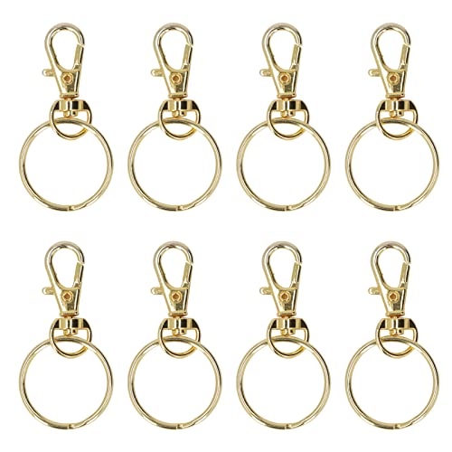 Tnfeeon 360 -Grad -Rotation Gold Lobster Klauenverschluss mit Schlüsselringen Schnapphaken für Lanyards und Schlüsselketten Metallmaterial Set von 100 Tnfeeon 360 -Grad -Rotation Gold Lobster Klauenverschluss mit Schlüsselringen Schnapphaken für Lanyards und Schlüsselketten Metallmaterial Set von 100 von Tnfeeon