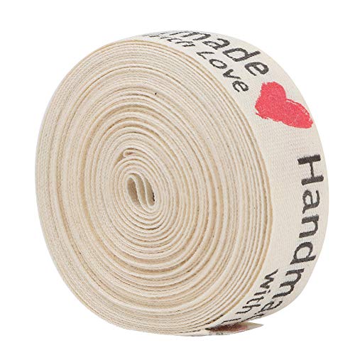 Tnfeeon 5 Yards Cotton Ribbon, Natur Baumwolle Hand Made Fonts Ribbon 1,5 cm für Craft Gift Decor(#3) von Tnfeeon