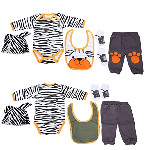 Tnfeeon 50-55cm/20-22in Simulation Reborn Doll Kleidung Set Cute Striped Cartoon Bear Kleidung Set für Kinder Puppe(Baby Bär Kleidung) von Tnfeeon