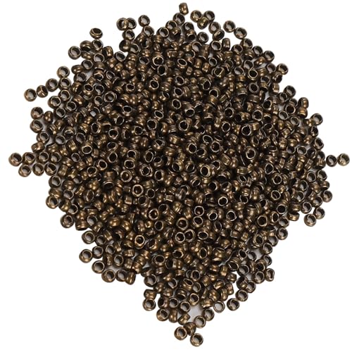 Tnfeeon 500pcs Eisen -Crimp -Perlen, 2 Mm Runde Abstandhalter für Schmuckherstellung, Sicheres Perlenkettenarmband, Einfach zu Bedienen mit Zangen, Einfachen und Luxuriösen Farben (Bronze) von Tnfeeon