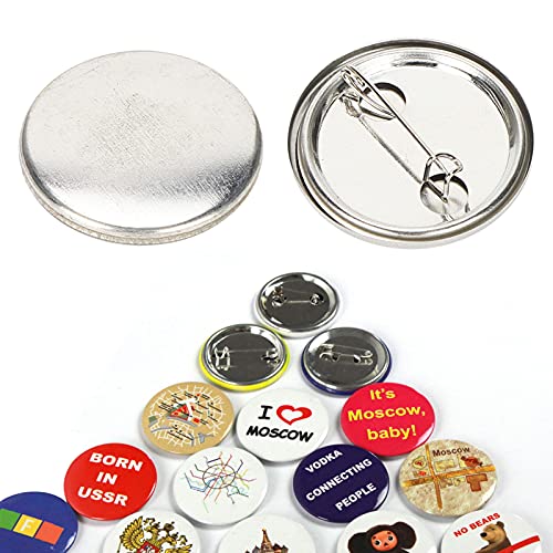 Tnfeeon Blank Pin Button, 100 Stück Round Badge Making Supplies Clear Button Pin Badges Kit für DIY Handwerk Geschenke Souvenirs(32mm/1.3in) von Tnfeeon