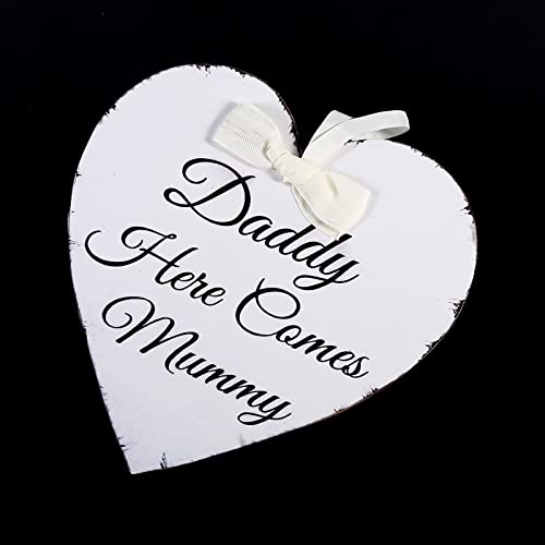 Tnfeeon Exquisites Love Heart Face und Hanging Schilderplatte, Papa Hier Kommt Mutter, Vintage Dekoration Handgefertigt für Hochzeit Tnfeeon Exquisites Love Heart Face und Hanging Schilderplatte, Papa Hier Kommt Mutter, Vintage Dekoration Handgefertigt für Hochzeit von Tnfeeon