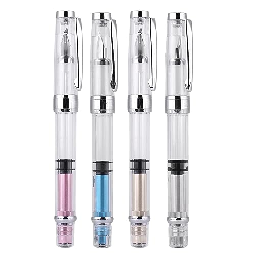 Tnfeeon Klarer Füllfederhalter, 4 Stück 0,5 Mm F-Punkt, Transparent, Klassischer Füllfederhalter, Feine Feder, Schreibwaren Tnfeeon Klarer Füllfederhalter, 4 Stück 0,5 Mm F-Punkt, Transparent, Klassischer Füllfederhalter, Feine Feder, Schreibwaren von Tnfeeon