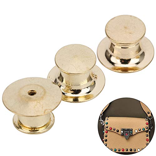 Tnfeeon Langlebige 50pcs Messing Bag Locking Fastener Flat Hut Name Tags Buch Pin Keeper Easy Installation Pin Backs für Ausstellungsbücher, Lanyards, Hemden Gold 7 X 10 Mm für Favoriten (GOLD) von Tnfeeon