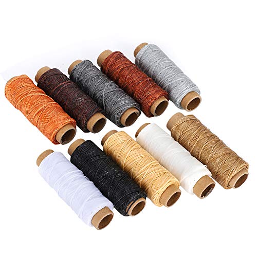 Tnfeeon Langlebiger Handstitchfaden-Nähkit 10 Stcs 150d 10-Farben für -Lederhandwerksnähten für Brieftaschen und Zelte Tnfeeon Langlebiger Handstitchfaden-Nähkit 10 Stcs 150d 10-Farben für -Lederhandwerksnähten für Brieftaschen und Zelte von Tnfeeon