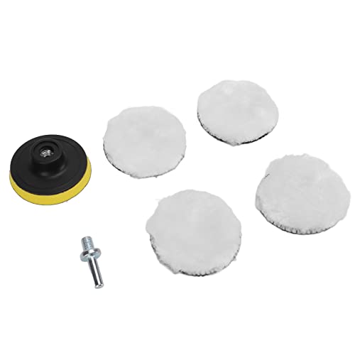 Tnfeeon Nachahmungswolle Polishing Pad Kit Extra Feine Oberfläche 3in -Polierpolster mit 5/8 -Zoll Adapter für LKW Puffer Kann Zum Polieren von Autos und Lastwagen Verwendet Werden von Tnfeeon