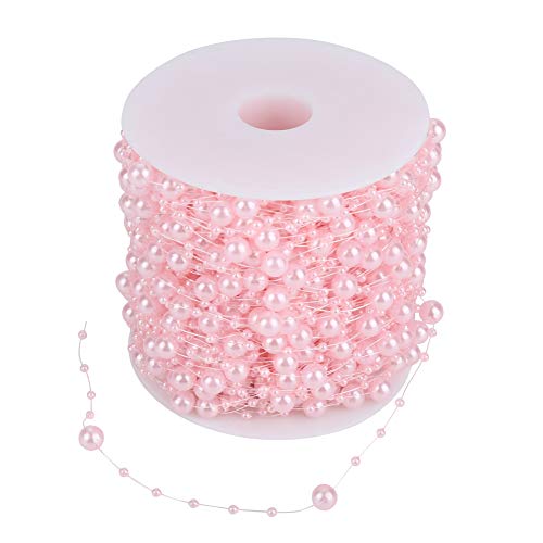 Tnfeeon Perlenperlenrolle für Hochzeitsdekoration - Exquise Wehen - 60 M/Abs Imitation Perlenrolle 3 Mm+8 Mm (PINK #03) von Tnfeeon