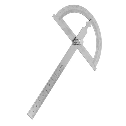 Tnfeeon Praktisch 0-180 Grad Edelstahl-Proteriometer Goniometer Winkelmesser 15 Cm Lineal (120 * 150 mm) von Tnfeeon