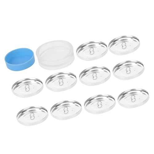 Tnfeeon Set mit verdeckten Knöpfen, Bastelsets für handgefertigte Knöpfe, Knöpfe mit flachem Rücken, mit festem Stoff, 1 Set mit Schnallenwerkzeugen, 10 Stück von Tnfeeon