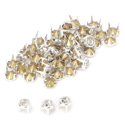 Tnfeeon Silber Rimesons von Kristallkristall 50pcs, die eine Qualität für Handwerk und Dekoration für Kleidung und Künste Schäumen (Sharter unten 7 mm silberkante weiße Diamant) von Tnfeeon
