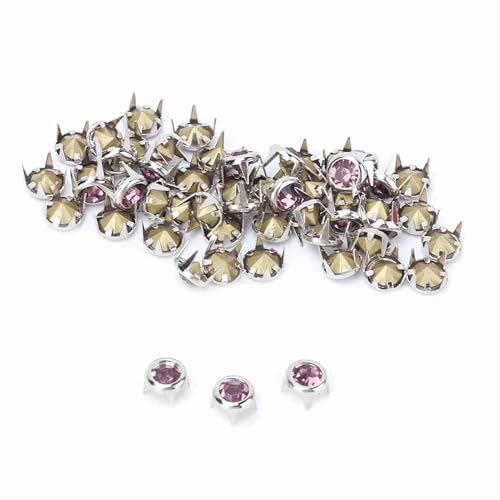Tnfeeon Silber Rimesons von Kristallkristall 50pcs, die eine Qualität für Handwerk und Dekoration für Kleidung und Künste Schäumen (Spitzer unten 7 mm Silberkantenpulver Diamant) von Tnfeeon