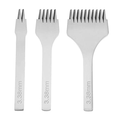 Tnfeeon Überlegenes Stockwerkzeug für Lederfahrzeuge - Stahl - Schnelle und Mühelose 3 Größen Zum Handhabung und Nähen von Lederhandmaschinen und Nähen (Abstand 3,38 mm) von Tnfeeon