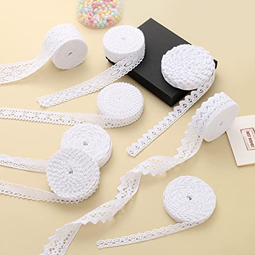 ToBeIT 40M spitzenband Vintage aus Baumwolle- Weiß spitze Dekoband Zierband Spitzenstoff Spitzenborte für Nähen Handwerk Hochzeit Deko Scrapbooking Geschenkbox (Weiß40meter) von ToBeIT