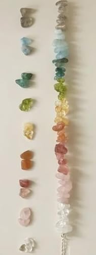 ToBeIT Bunte Natursteinperlen, unregelmäßiges Loch, gebohrte Kristall-Edelsteine, Abstandshalter, lose Steinperlen, DIY für Schmuckherstellung, Halskette, Armband, Bastelbedarf, Dekoration, 9 Farben von ToBeIT