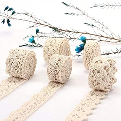 ToBeIT Vintage spitzenband 30 Meter aus Baumwolle- beige spitzenband Absofine Dekoband Zierband Spitzenstoff Spitzenborte für Nähen Handwerk Hochzeit Deko Scrapbooking Geschenkbox von ToBeIT